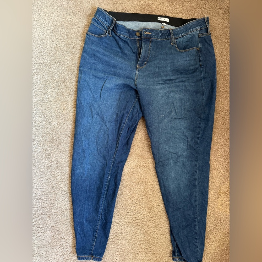 Ava & Viv Women's Dark Blue Skinny Jeans